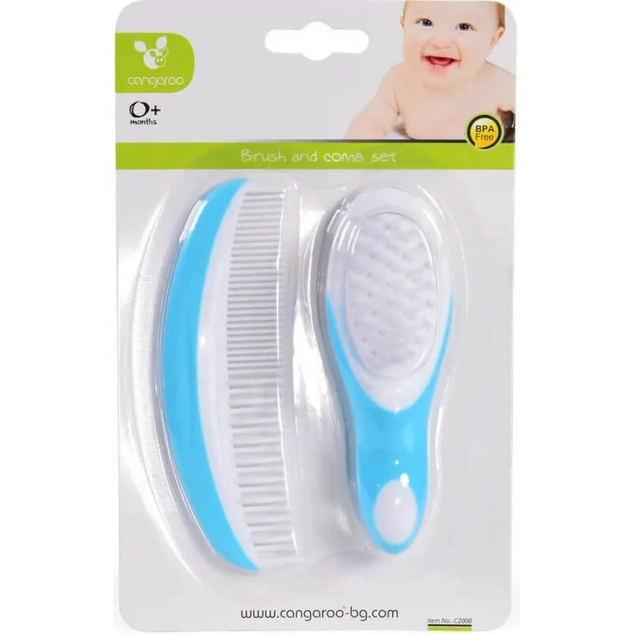 Set Cangaroo perie + pieptene 0+ luni - roz