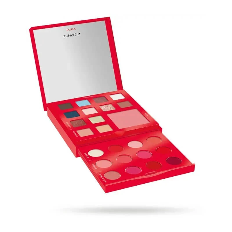 Pupa m – Make-up-Palette für Gesicht, Augen und Lippen, Nr. 002 Rot