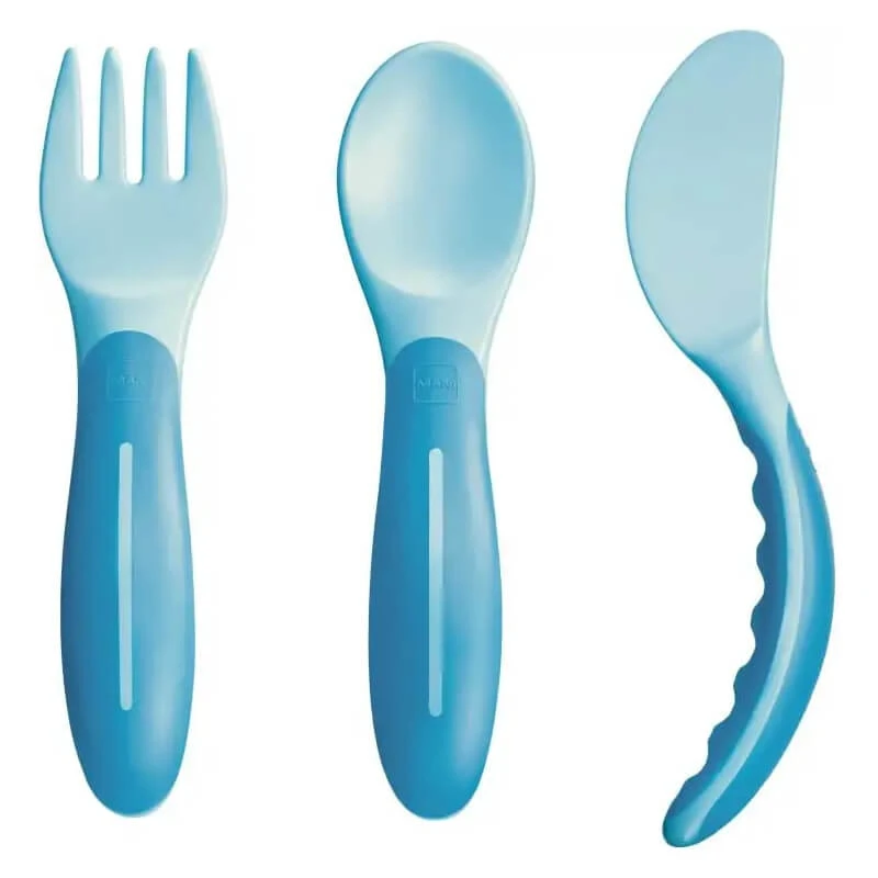 Mam Baby's Cutlery – Kinderbesteckset, ab 6 Monaten, azurblau