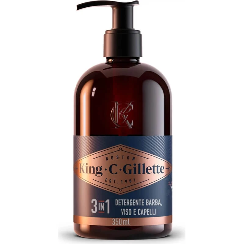 Gillette King C. Gillette – Reinigungsmittel für Bart und Gesicht, 350 ml
