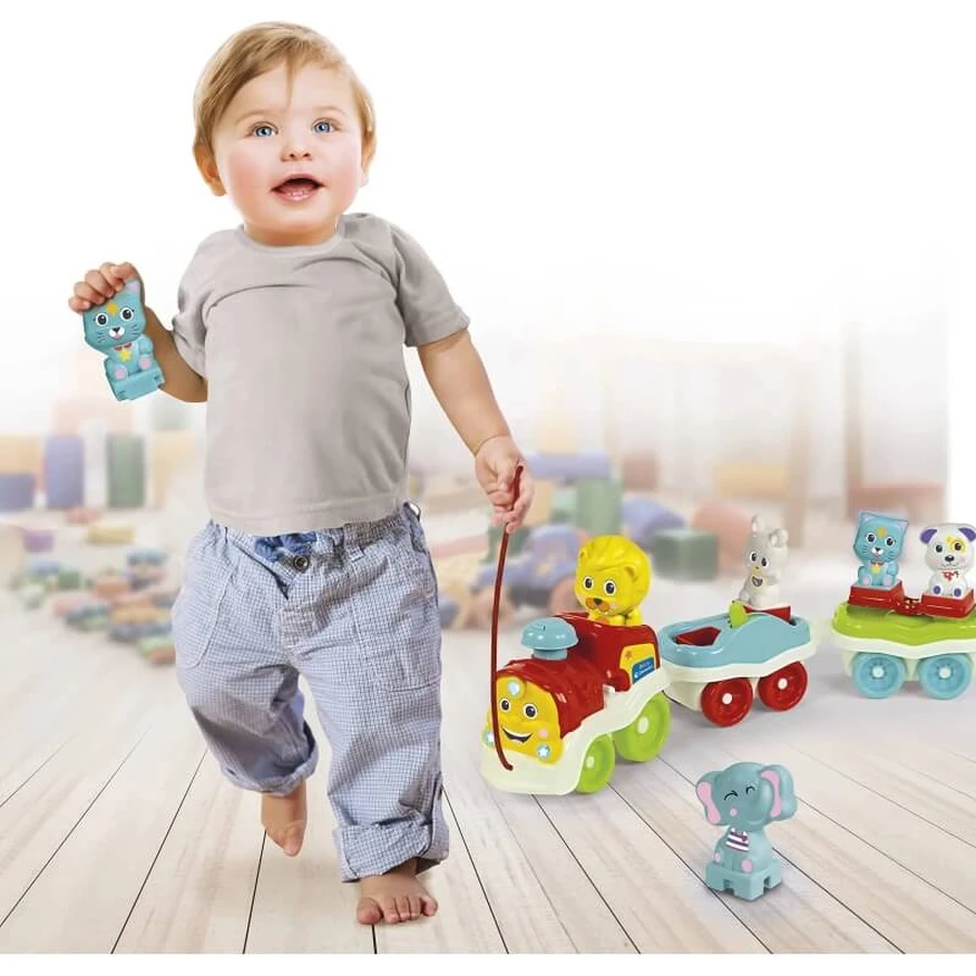 Clementoni Trenulețul cu animale 3 în 1 – joc interactiv