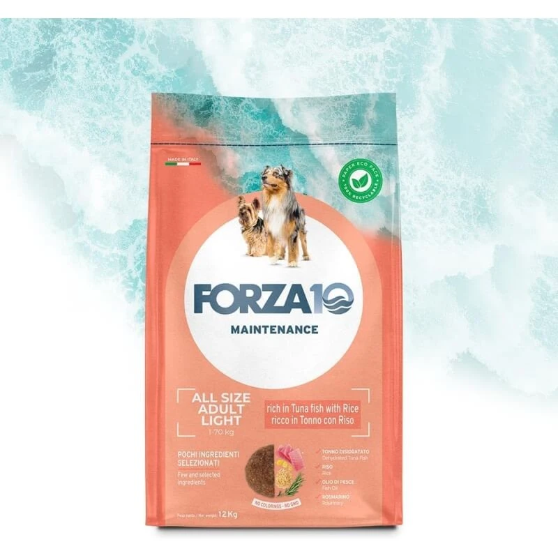 Forza10 Forza 10 Maintenance Alle Größen Adult Light Thunfisch – Alleinfuttermittel für Hunde, 12 kg