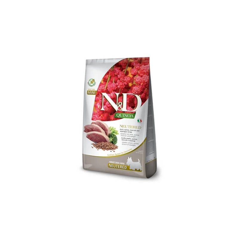 Farmina N&d Quinoa Neutered Mini Canine Duck – Alleinfuttermittel für kastrierte erwachsene Hunde, 2,5 kg