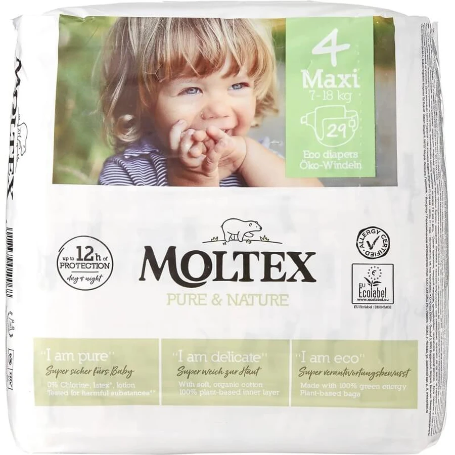 Moltex Pure&amp;nature - mărimea 4 maxi (7-18 kg) 29 de scutece