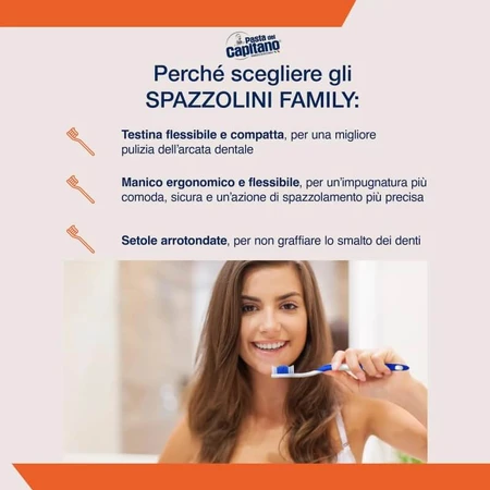Pasta del capitano Family – periuță de dinți cu peri medii