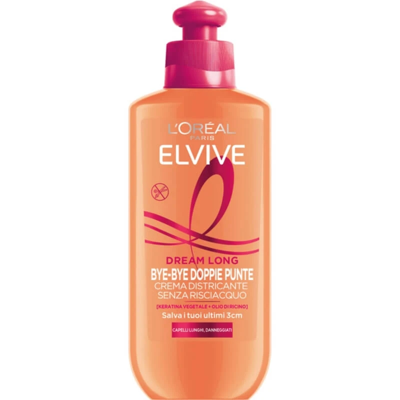 Elvive Dream Long Bye Bye Split Ends – Leave-in-Entwirrungscreme für strapazierte Haarspitzen und langes Haar, 200 ml