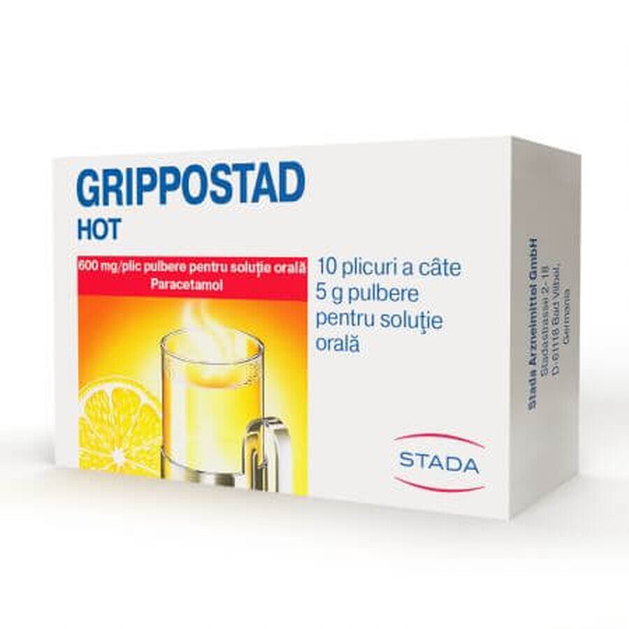 Grippostad Hot, 600 mg/Platte, 10 Beutel, Stada