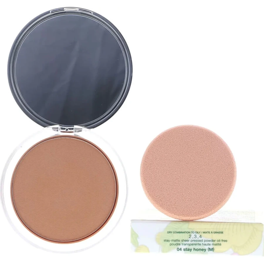 Clinique Stay-Matte Sheer Pressed Powder Oil-Free – pudră compactă nr. 04 Stay Honey