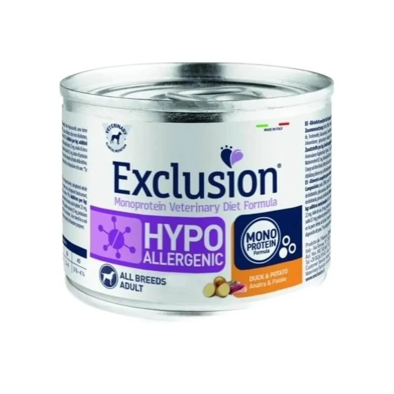Hypoallergenes Ausschlussdiätfutter mit Ente und Kartoffeln – Alleinfuttermittel für erwachsene Hunde mit Nahrungsmittelunverträglichkeiten, 200 g