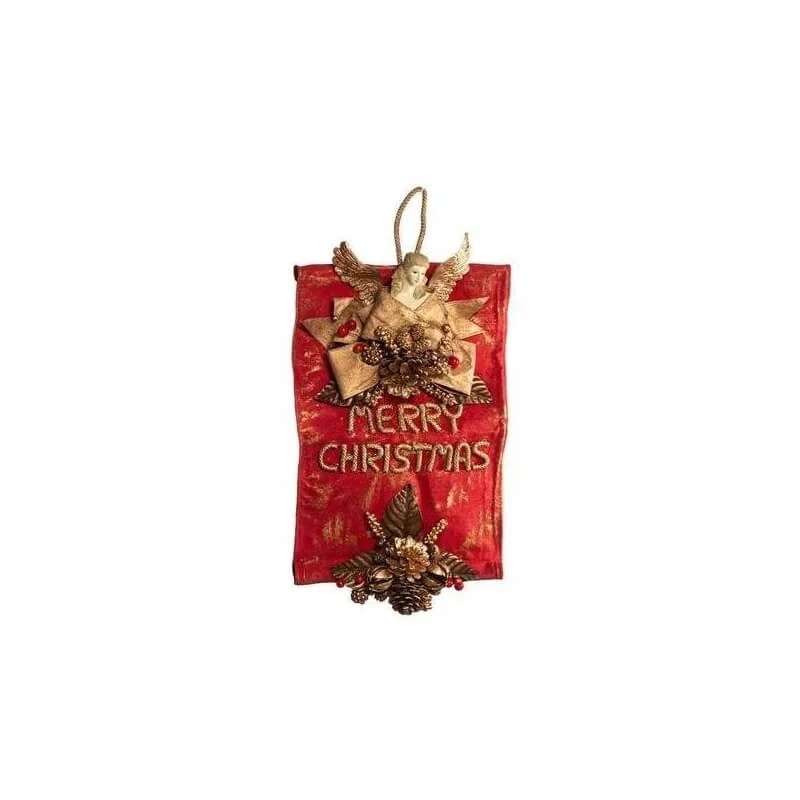 Dgs Türschild in Rot und Gold mit einem Engel
