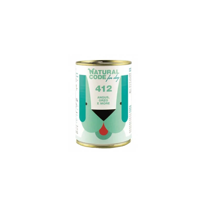 Natural Code 412 Angus, Farro und Brombeeren – Alleinfuttermittel für erwachsene Hunde, 400 g