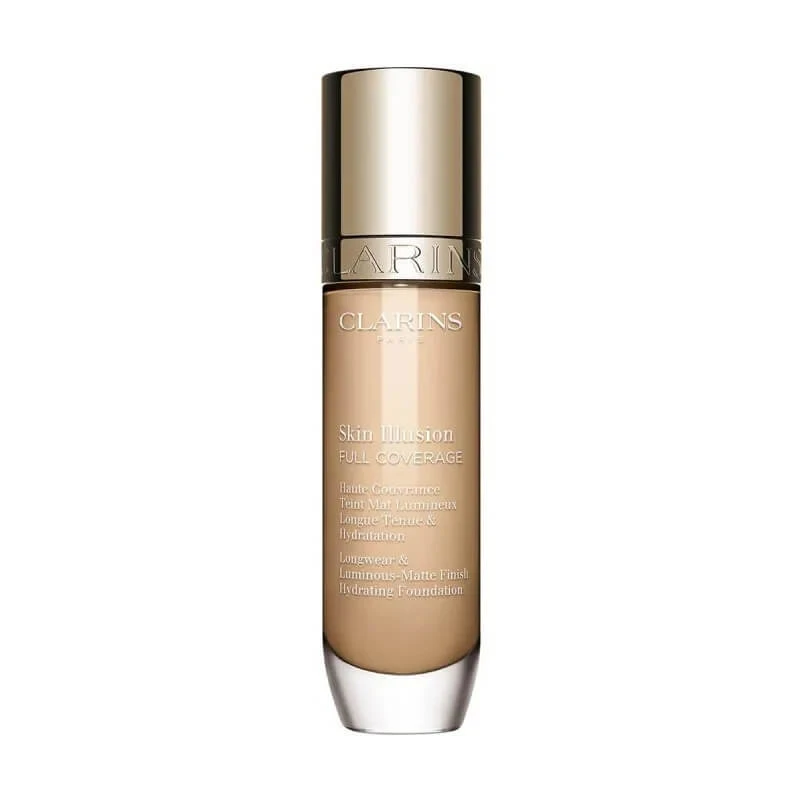 Clarins Skin Illusion Full Coverage – Strahlende, matte Foundation – Nr. 105n