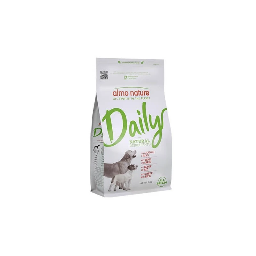 Almo Nature Daily Maintenance Adult Dog Beef & Rice – Alleinfuttermittel für ausgewachsene Hunde aller Größen, 12 kg