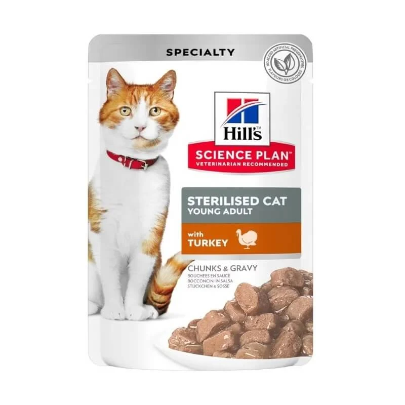 Hill's Science Plan Sterilized Cat Young Adult Turkey – Nassfutter für Katzen, 1 Beutel (85 g)