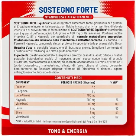 Equilibra Strong Support, 22 sobres: un complemento alimenticio para recuperar la vitalidad y la energía