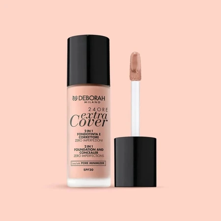 Deborah 24-Hour Extra Cover - Base de maquillaje y corrector 2 en 1 con SPF 20 - N.º 01 Fair