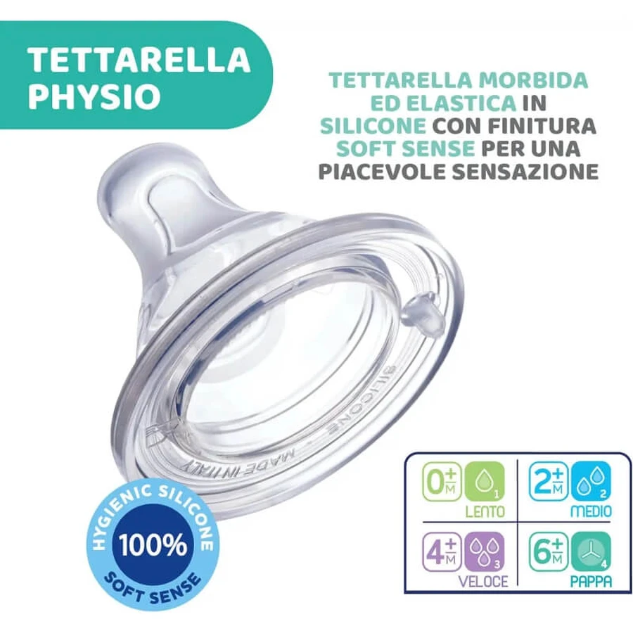 Chicco Perfect 5 – butelka z ustnikiem o powolnym przepływie, zapobiegająca kolkom, 150 ml, jasnoniebieska: ceny i cechy