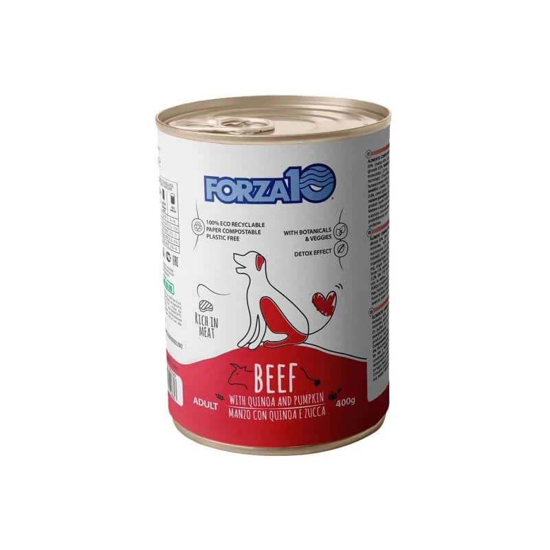 Forza10 Forza 10 Adult Maintenance Rindfleisch mit Quinoa und Kürbis – Nassfutter für ausgewachsene Hunde, 400 g