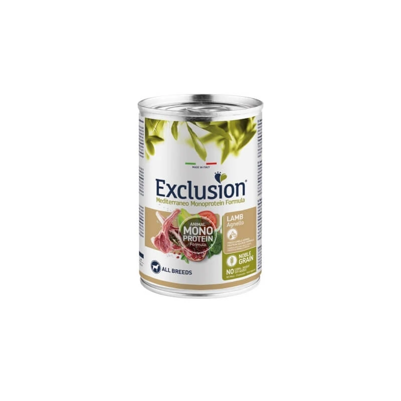 Exclusion Mediterraneo Single-Protein Lamm – Alleinfuttermittel für ausgewachsene Hunde, 400 g