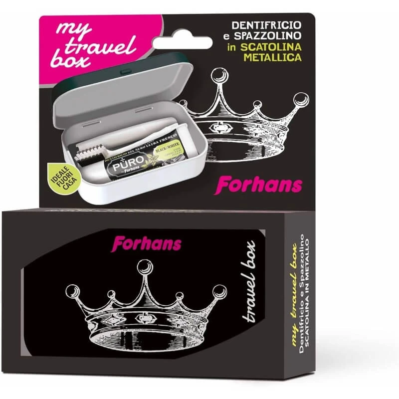 Forhans My Travel Box Corona Black – Zahnpasta + Zahnbürste + Metalletui