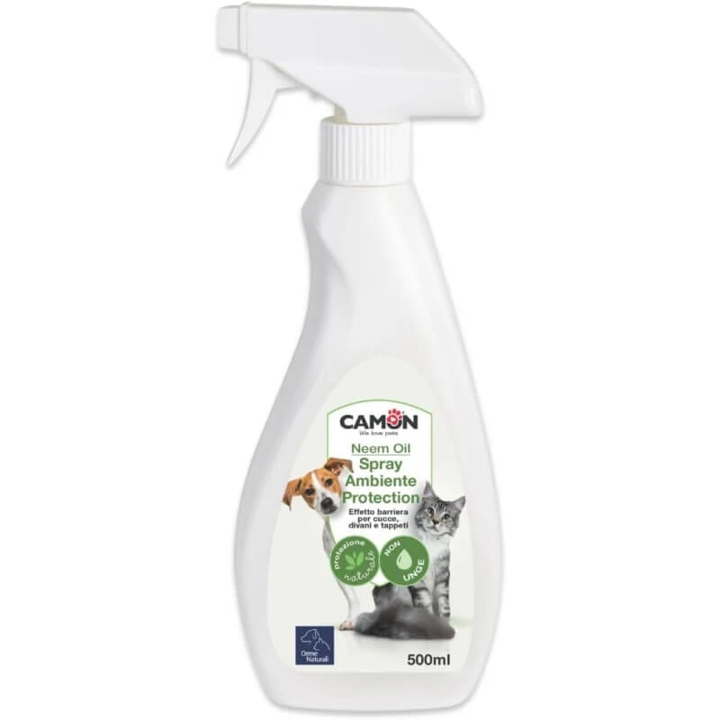 Camon Neemöl-Raumspray – Schutzbarriere für Tierbetten, Sofas und Teppiche, 500 ml