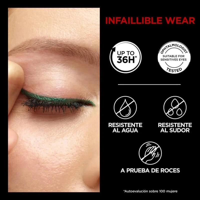 L'Oréal Paris Infaillible 36h Grip Liner – Automatischer Gel-Eyeliner Nr. 08 Smaragdgrün