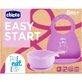 Chicco Easy Start - Set de repas de sevrage en silicone à partir de 6 mois - Rose