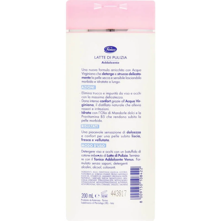 Venus Softening Cleansing Milk for Face and Eyes, 200 ml