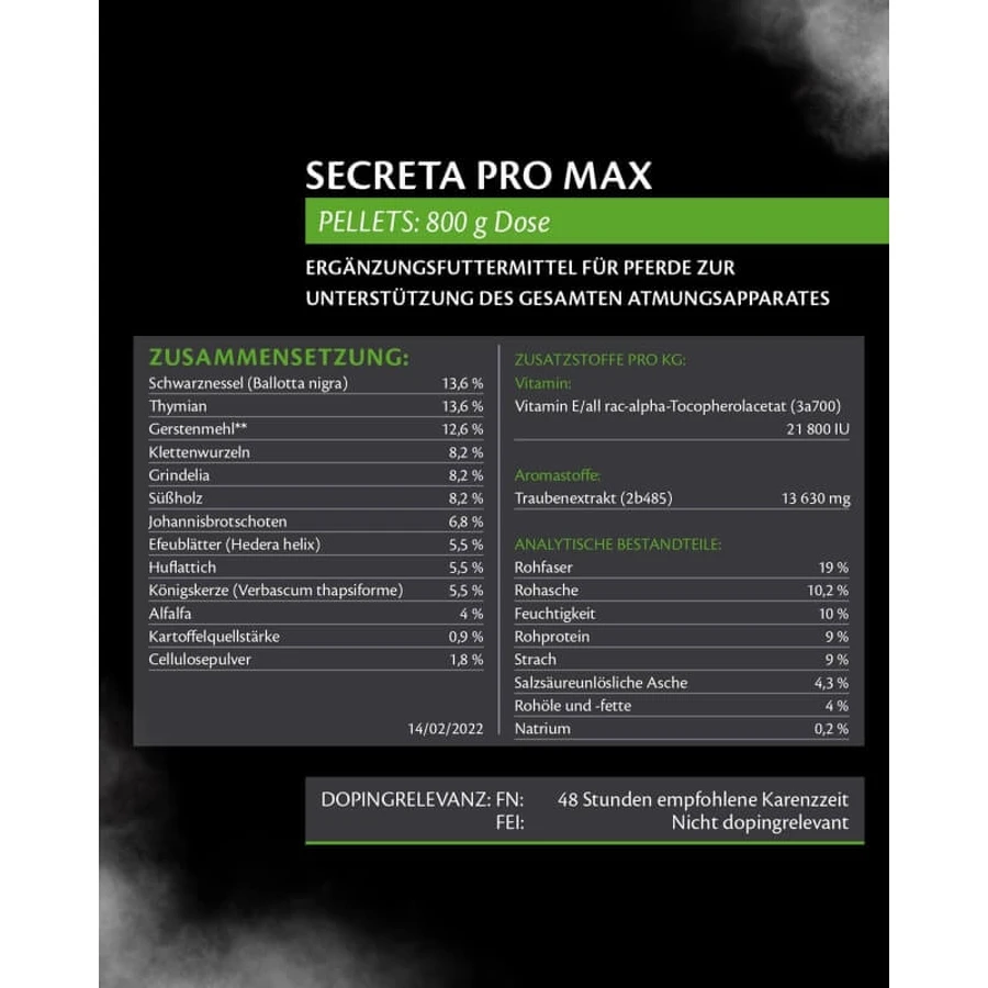 Equality Equistro Secreta Pro Max – furaj complementar pentru cai și ponei, 800 g