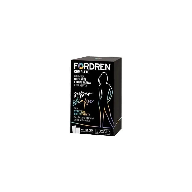 Zuccari Fordren Complete Supershape, 25 Sticks à 10 ml – Nahrungsergänzungsmittel zur Förderung der Flüssigkeitsableitung (beschädigte Verpackung)