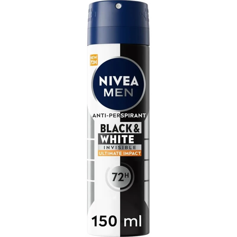 Nivea Men Black & White Invisible – Antitranspirant-Deodorant-Spray, 150 ml