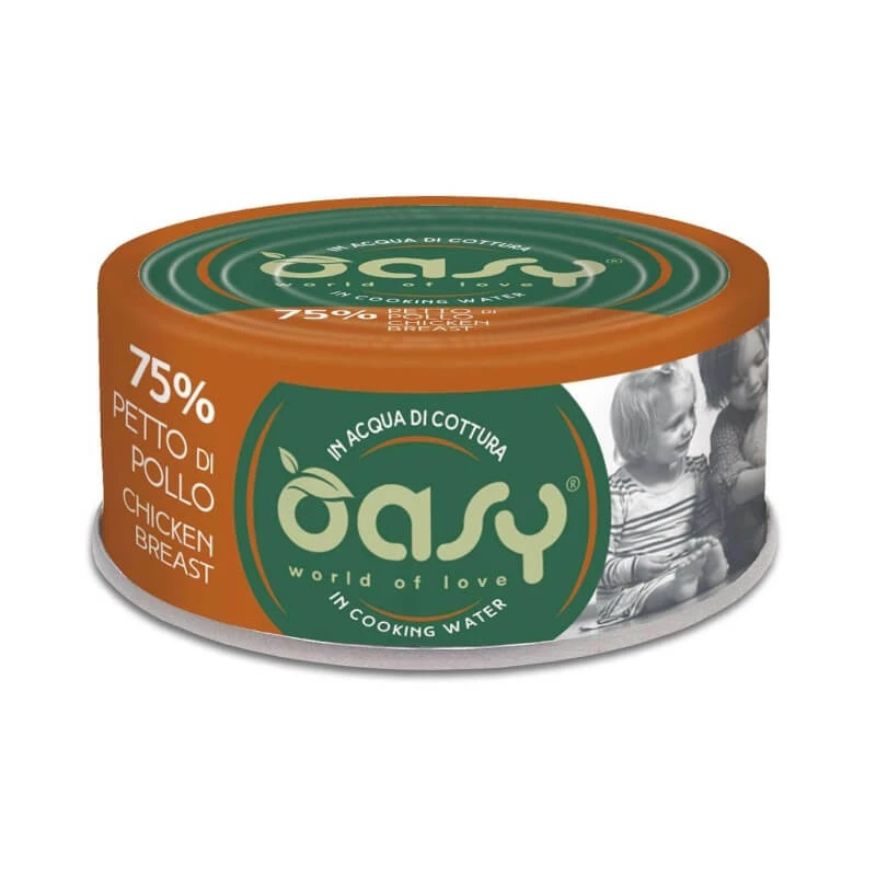 Oasy Wet Cat More Love Hähnchenbrust – Ergänzungsfuttermittel für ausgewachsene Katzen, 70 g