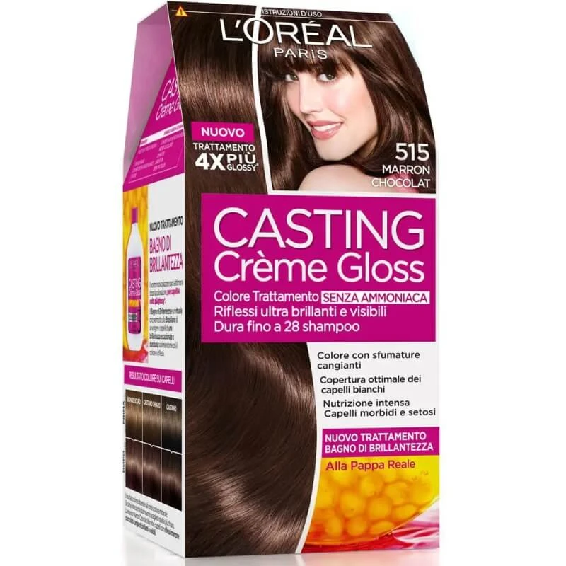 L'Oréal Paris Casting Crème Gloss – Ammoniakfreie Haarfarbe Nr. 515 Marron Chocolat