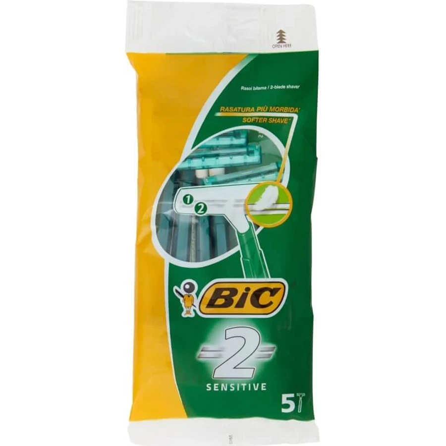 Bic 2 sensitive – 5 aparate de ras de unică folosință cu două lame, pentru un bărbierit mai delicat