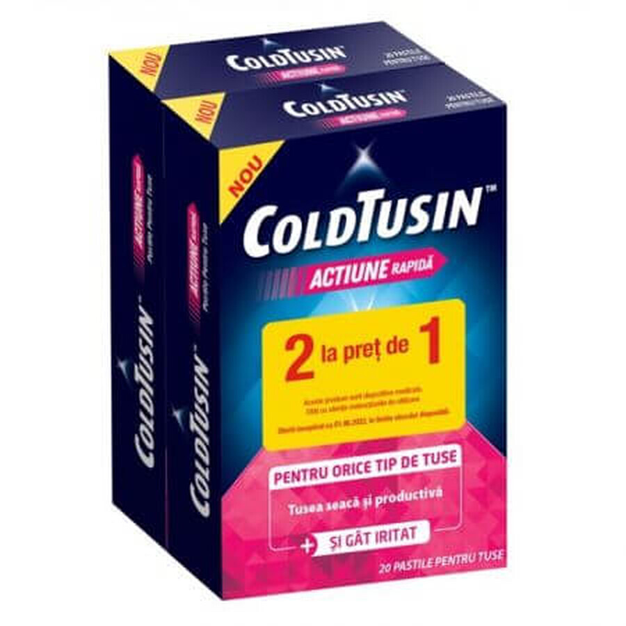 Pachet ColdTusin actiune rapida, 20+20 pastile, Perrigo