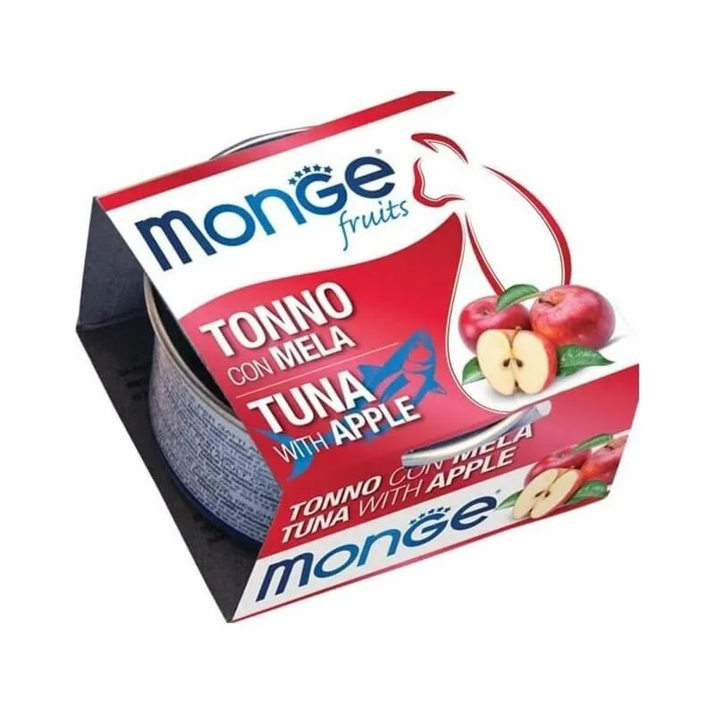 Monge Fruits Thunfisch und Apfel – Nassfutter für Katzen, 80 g