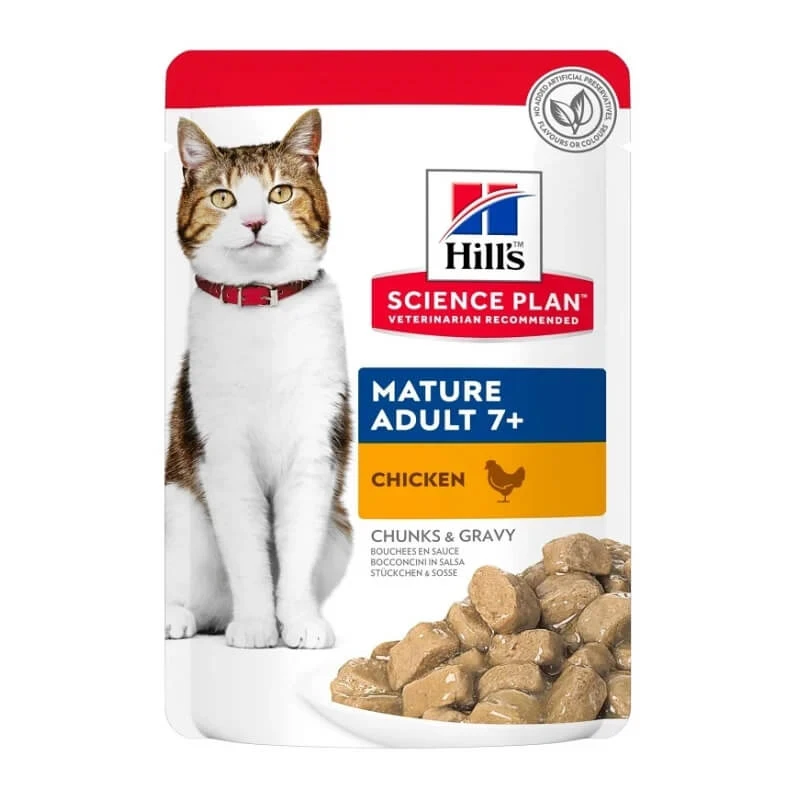 Hill's Science Plan Mature Adult 7+ Huhn – Alleinfutter-Nassfutter für erwachsene Katzen, 85 g