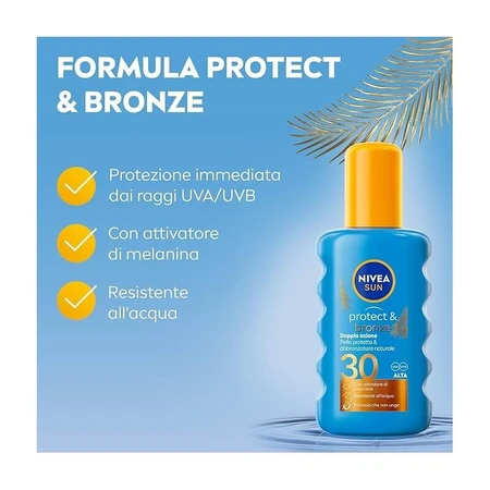 Nivea SPF 30+ Sun Protect &amp; Bronze Spray, 200 ml