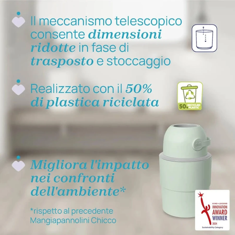 Chicco Odour Off verde – suport telescopic pentru scutece