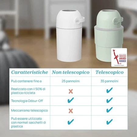 Chicco Odour Off verde – suport telescopic pentru scutece