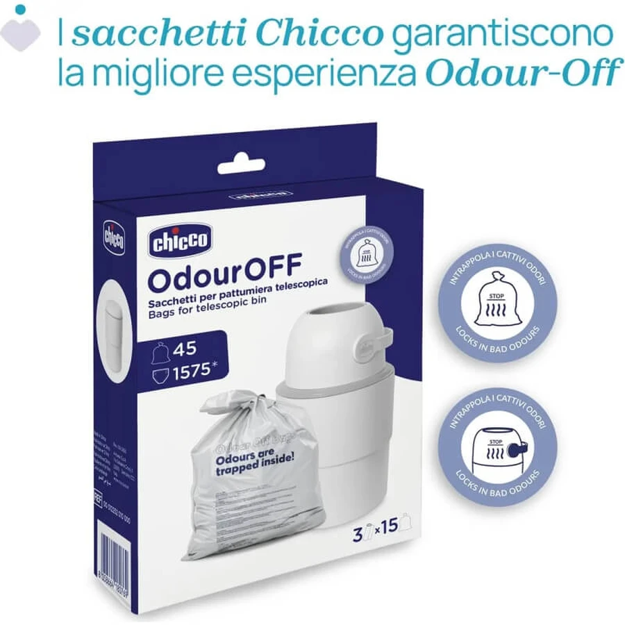 Chicco Odour Off verde – suport telescopic pentru scutece