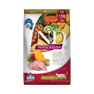 Farmina N&amp;d tropical selection neutered pollo - alimento completo per gatti adulti sterilizzati 4 + 1 kg