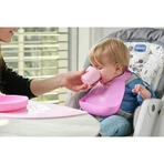 Baveta ajustabilă Chicco din silicon roz