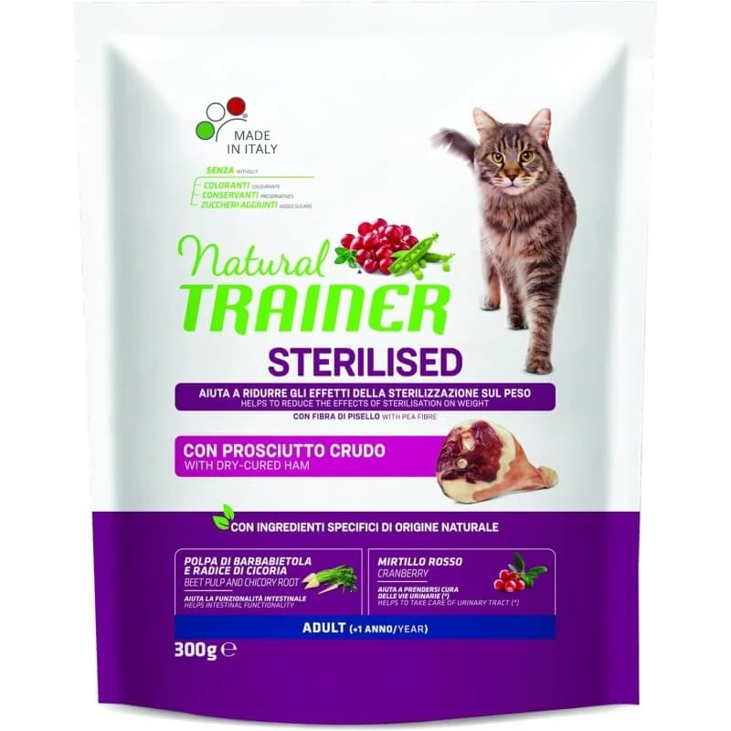 Natural Trainer Natural Trainer Tagesfutter für kastrierte Katzen mit Prosciutto – Futter für kastrierte erwachsene Katzen, 300 g