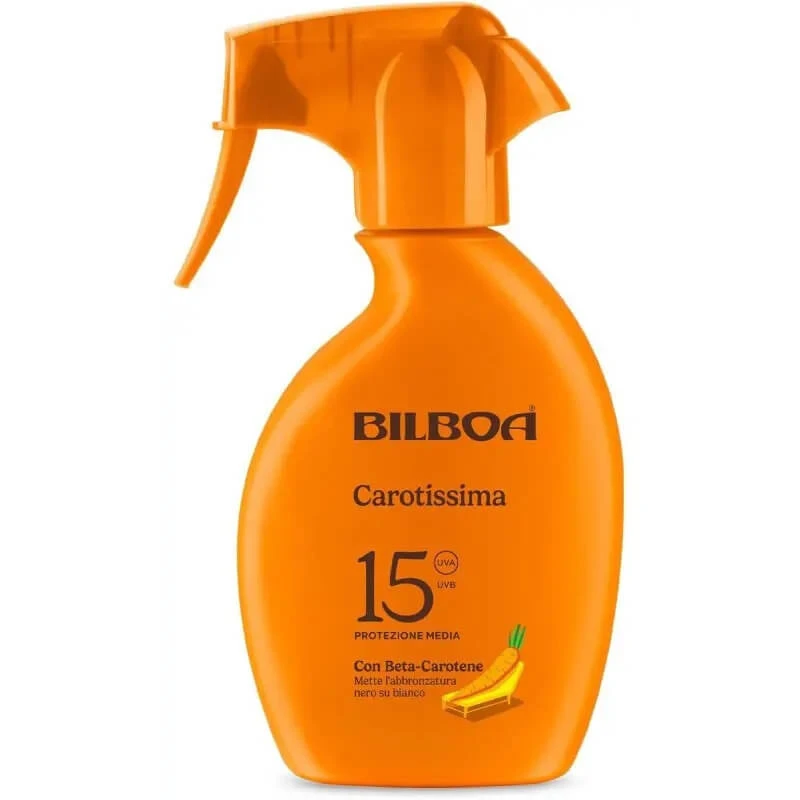 Bilboa Carotissima LSF 15 – Bräunungs-Sonnenschutzspray für den Körper, 250 ml