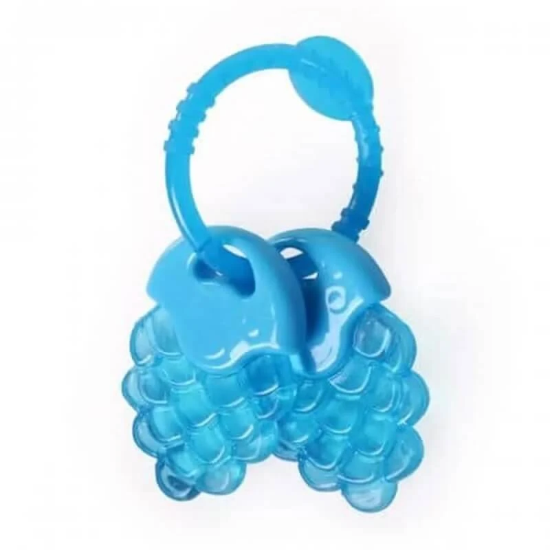 Beißring in Form einer Traube mit Känguru-Motiv – Blau