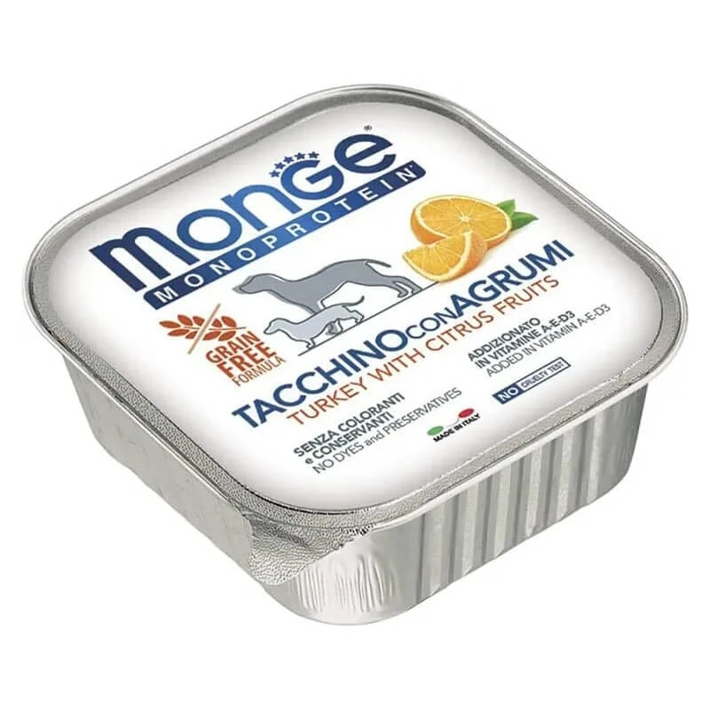 Monge Truthahn mit Zitrusfrüchten – Nassfutter für Hunde, 150 g