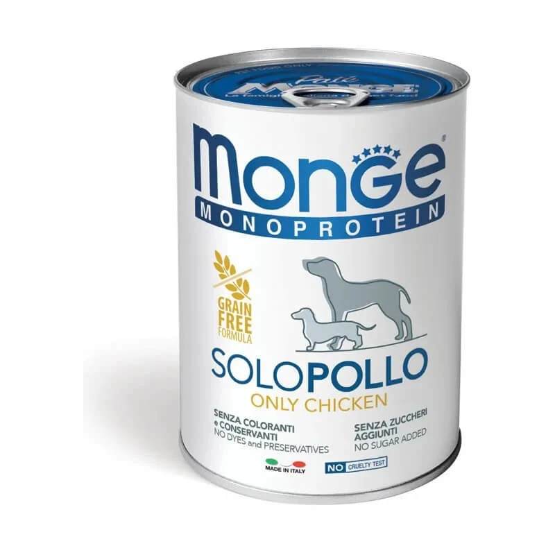 Monge Monoprotein Chicken Only – Nassfutter für Hunde 400 g