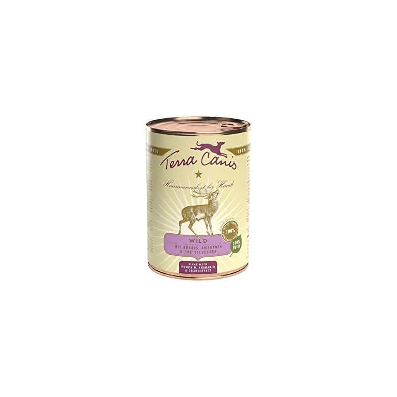 Terra Canis Classic Game – Alleinfuttermittel in Nassform für erwachsene Hunde mit normalem Gewicht, 400 g