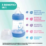Chicco Perfect 5 Lichtblauw - Fles met langzame doorstroming, 150 ml